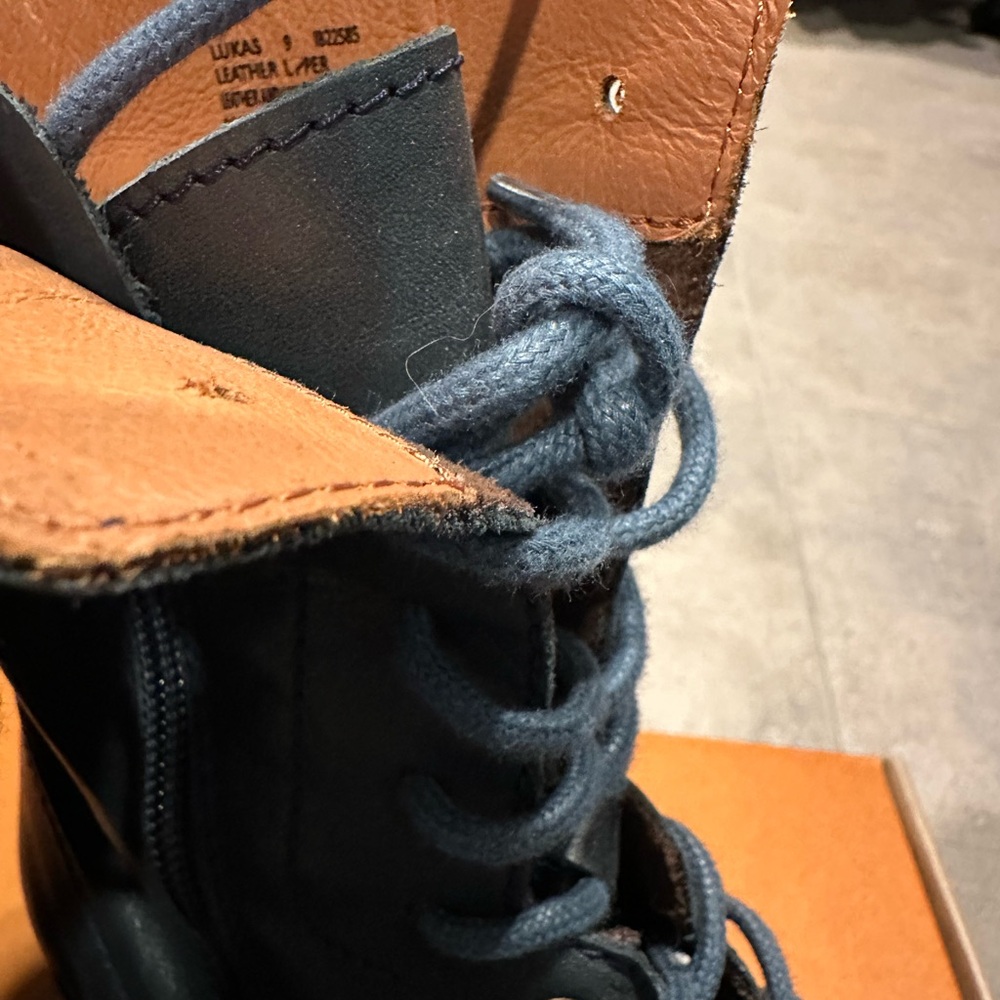 Miz Mooz Lukas Ocean Blue Leather Boots - Picture 8 of 13